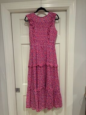 Banjanan Pink & Purple Patterned Maxi Dress